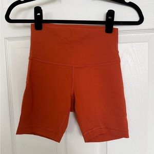 Lululemon High-Waist Orange Shorts